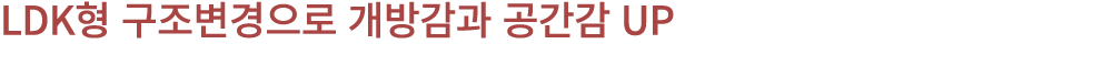 LDK형 구조변경으로 개방감과 공간감 UP