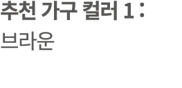 추천 가구 컬러 1 : 브라운